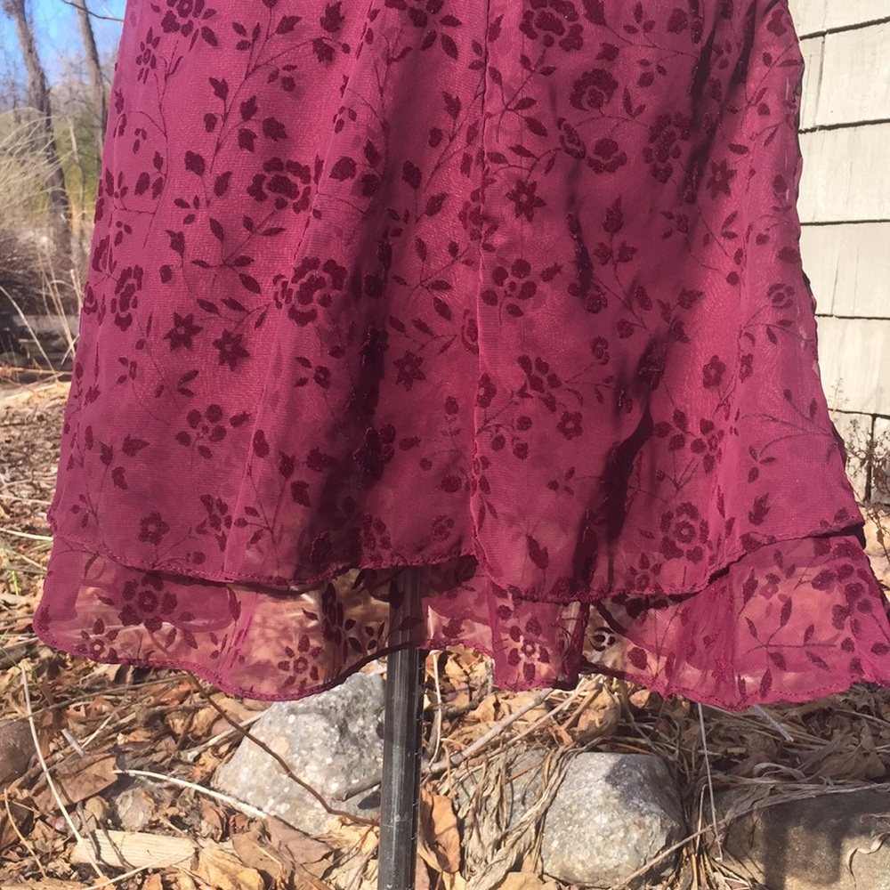 Sheer and floral velour teared vintage dress 8 - Picture 7 of 8